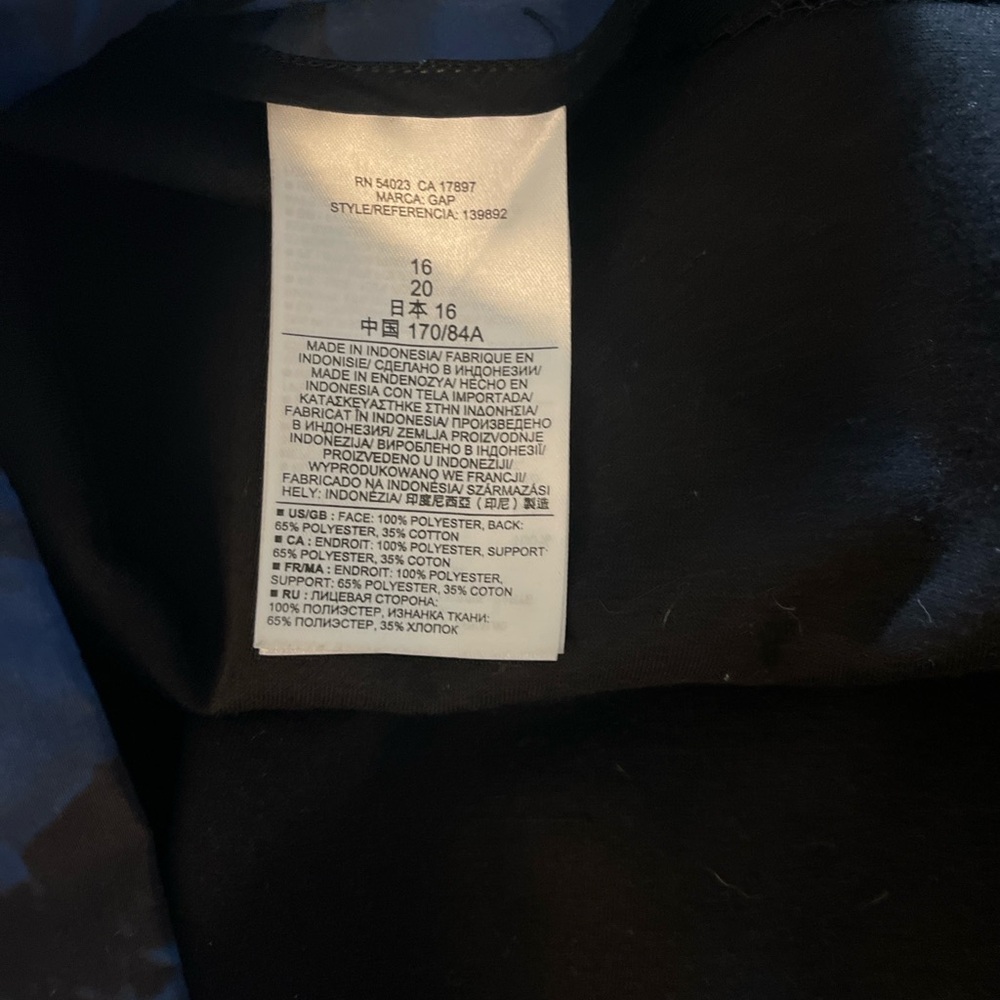 GAP Women’s Size 16 Blue Black Floral Pleated A-Line Skirt Fit Flare Lined - Picture 6 of 10